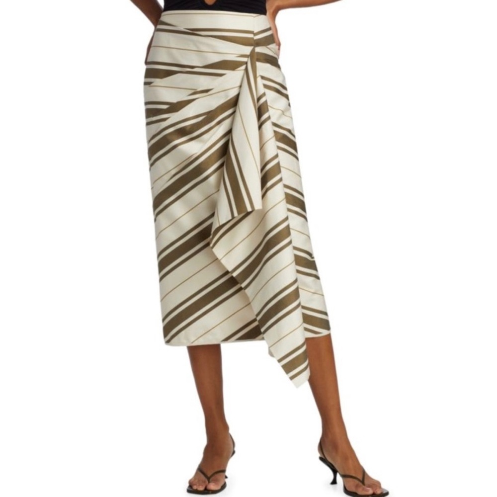 NEW JOHANNA ORTIZ STRIPED MIDI SKIRT